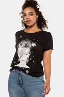 Ulla Popken T-shirt, oversized, David Bowie motief - Grote Maten