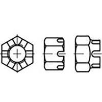 TOOLCRAFT TO-6861162 Kroonmoeren M8 DIN 935 Staal 500 stuk(s) - thumbnail