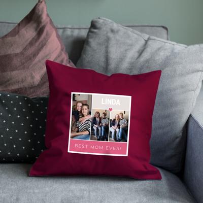 Moederdag kussen bedrukken - Bordeaux - 40 x 40 cm