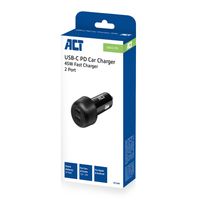 ACT AC2200 2-poorts USB-C fast charge autolader 45W met Power Delivery - thumbnail