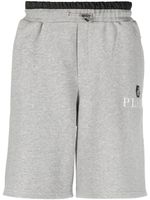 Philipp Plein logo-plaque track shorts - Gris