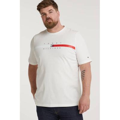 Tommy Hilfiger Big & Tall +size T-shirt Plus Size met logo wit