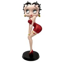 Betty Boop Klassieke Pose Beeld (Rood Glitter)