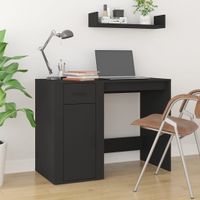 Bureau 100x49x75 cm bewerkt hout zwart - thumbnail