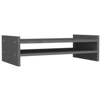 vidaXL Monitorstandaard 50x27x15 cm massief grenenhout grijs, computerstandaard, toetsenbord standaard, desktop laptop standaard