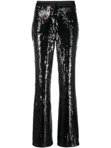 Karl Lagerfeld pantalon droit à ornements de sequins - Noir