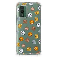 Doorzichtige Silicone Hoesje voor Nokia XR21 Dieren Emojis - thumbnail