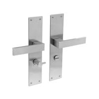 Intersteel Deurkruk Amsterdam op schild met toilet-/badkamersluiting 63/8 mm - RVS