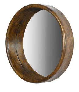 Livingfurn Demy wandspiegel rond 80cm mangohout