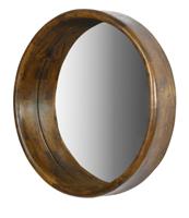 Livingfurn Demy wandspiegel rond 80cm mangohout - thumbnail