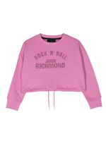 John Richmond Junior sweat crop à logo imprimé - Rose