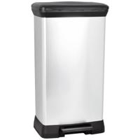 Curver Deco bin metalics 240643 Afvalbak 50 l (b x h x d) 390 x 720 x 290 mm Zilver, Zwart 1 stuk(s) - thumbnail