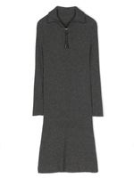 Brunello Cucinelli Kids robe courte zippée en maille nervurée - Gris - thumbnail