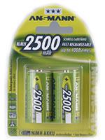 Ansmann 2 x Oplaadbare batterij | C | 2.500 mAh | NiMH | 1,2 V - 5030912 5030912