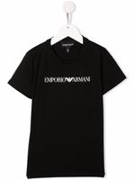 Emporio Armani Kids t-shirt en coton à logo imprimé - Noir