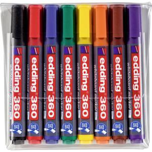 Edding 360 4-360-8 Whiteboardmarkerset Blauw, Groen, Rood, Zwart, Bruin, Geel, Oranje, Violet 8 stuk(s)