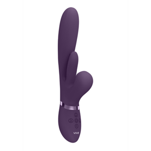 VIVE by Shots Kura - Thrusting G-Spot Vibrator with Flapping Tongue and Pulse Wave Stimulator - Purple