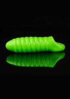 Swirl Thick Stretchy Penis Sleeve - GitD - Neon Green - thumbnail