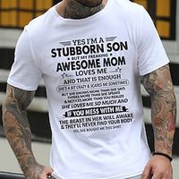 vaderdag papa shirts t-shirts brief wijn blauwgroen zwart t-shirt tee casual stijl heren 100% katoen grafisch t-shirt sportshirt korte mouw comfortabel t-shirt vakantie zomer mode kleding Lightinthebox - thumbnail