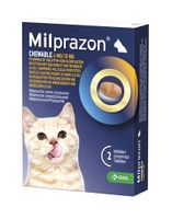 KRKA MILPRAZON KAUWTABLETTEN ONTWORMINGSTABLETTEN KAT >0,5 KG 4 MG/10 MG 2 TBL - thumbnail