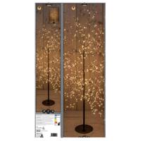 Lichtboom - zwart - 150 cm - metaal - 1000 led lichtjes - warm wit - verlichte kerstboom - thumbnail