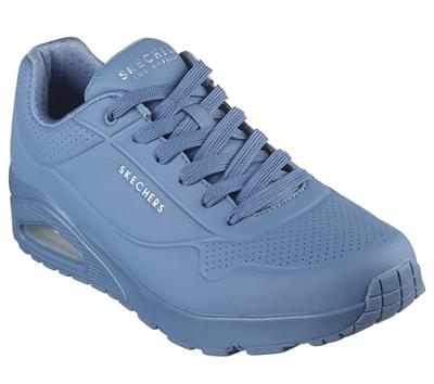 Skechers Uno Stand On Air heren Trainers, Denim Durabuck Mesh, 40 EU