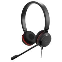Jabra Evolve 20 SE Stereo Headset – Microsoft-gecertificeerde hoofdtelefoon voor VoIP-softphone met passieve ruisonderdrukking – USB-C/A – Zwart