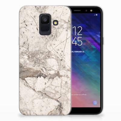 Samsung Galaxy A6 (2018) TPU Siliconen Hoesje Marmer Beige Samsung Galaxy A6 (2018) TPU Siliconen Hoesje Marmer Beige