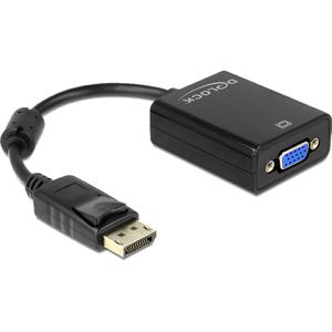 DeLOCK 61848 video kabel adapter 0,125 m VGA (D-Sub) DisplayPort Zwart