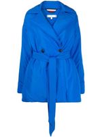 Tommy Hilfiger manteau ceinturé à boutonnière croisée - Bleu