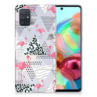 Samsung Galaxy A71 TPU Hoesje Flamingo Triangle