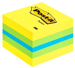 3M Post-it 2051L zelfklevend notitiepapier Vierkant Blauw, Groen, Turkoois, Geel 400 vel Zelfplakkend