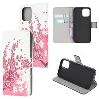 Style Series iPhone 13 Mini Portemonnee Hoesje - Roze Bloemen - thumbnail