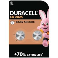 DURACELL 2025 Lithium-knoopcelbatterijen 3V (2 stuks) - Gaan tot 70% langer mee - Babyveilige technologie - Voor o.a. autosleutels, fitnesshorloges en 3D-brillen - Babyveilige verpakking