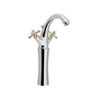 Wastafelmengkraan Sapho Antea 2-knop Gebogen Hoog 30 cm Chroom / Goud Sapho