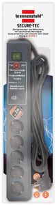 Brennenstuhl Secure-Tec 19500A +surge protection 6x stekkerdoos 1159540376, voor 6 stekkers