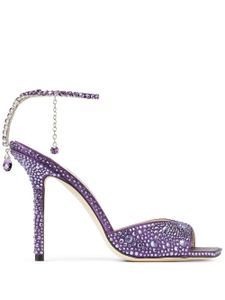 Jimmy Choo sandales Saeda 100 mm à ornements en cristal - Violet