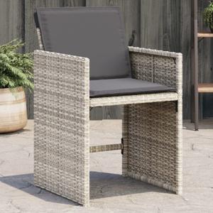 Tuinstoelen 4 st met kussens poly rattan lichtgrijs