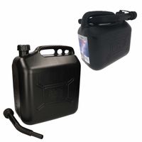 2x stuks jerrycans 5 en 20 liter zwart voor brandstof - thumbnail