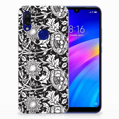 Xiaomi Redmi 7 TPU Case Black Flowers