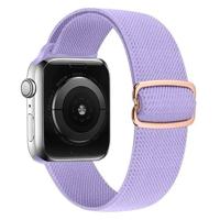 By Qubix - Solo Loop Nylon bandje - Paars - Compatible met Apple Watch 38mm / 40mm / 41mm / 42mm - Compatible Apple watch bandjes
