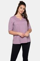 Ulla Popken Shirt, tuniekhals, biokatoen, korte mouwen - Grote Maten