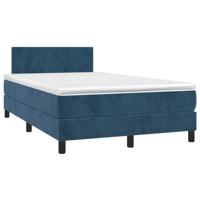 vidaXL Boxspring met matras fluweel donkerblauw 120x190 cm, bed, boxspringbed, tweepersoonsbed, slaapmeubel, boxspring bed, bed met matras, bedframe