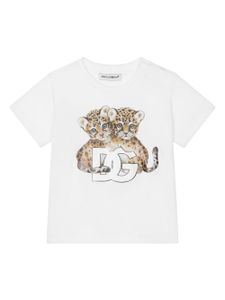 Dolce & Gabbana Kids t-shirt en coton à imprimé graphique - Blanc