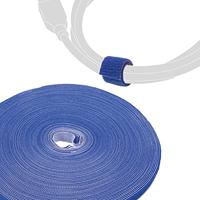 LABEL THE CABLE Klittenband Rol Dubbelzijdig - Kabelbinder Klittenband voor Perfect Kabelmanagment - Velourskwaliteit - LTC ROLL STRAP - 25 m x 16 mm - Blauw - PRO 1250