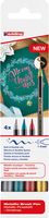 Edding metallic brushpen Christmas e-1340, assorti, set van 4 stuks