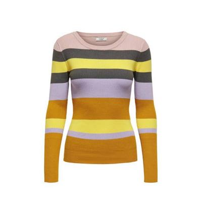 JDY gestreepte trui JDYPETAL oranje/lila/geel