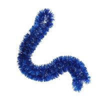 Kerstboom folie slingers/lametta guirlandes van 180 x 7 cm in de kleur glitter blauw