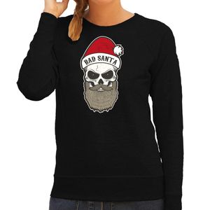 Zwarte Kersttrui / Kerstkleding Bad Santa voor dames 2XL  -