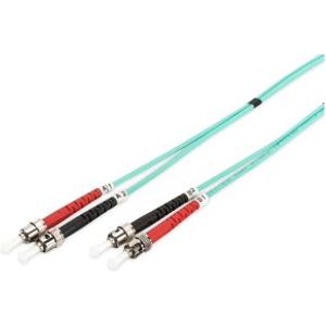 Digitus DK-2511-10/3 Glasvezel kabel 10 m ST I-VH OM3 Aqua-kleur